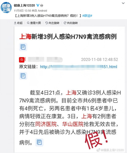 上海新增3例感染H7N9禽流感病例？上海衛(wèi)健委辟謠